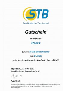 STB-Wettbewerb Verein des Jahres 2016