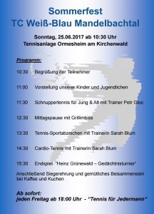 Sommerfest – TC Weiß-Blau Mandelbachtal